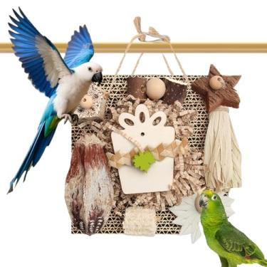 Imagem de Rrlihjgu Brinquedos Para Pássaros Periquitos - Brinquedos De Mastigação Em E Cartão Para Aves | Acessórios Para Playground Jardim Varanda Pátio Quintal Interior Exterior Para Periquitos Calopsitas