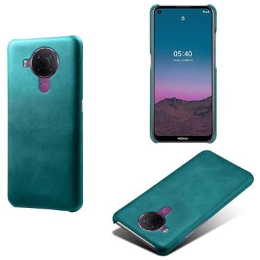 Imagem de Capa para NOKIA 5.4,Proteção contra quedas,Casca de volta de cor sólida simples,Design de couro de imitação de plástico-Green