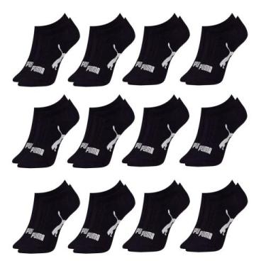 Imagem de Meia Puma Sapatilha Invisível Feminina 4755 C/12, Preto, 34-39