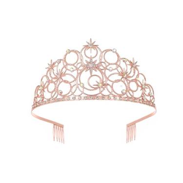 Imagem de Civlory Tiaras de coroa de princesa para mulheres, fantasia estelar, mercadoria Wicth, One size fits all, Cristal, Cristal