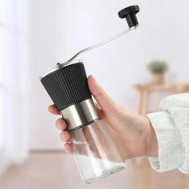 Imagem de Moedor De Café Manual Portátil Com Núcleo De Vidro Cerâmico Para Grãos