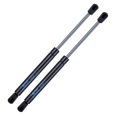Imagem de Conjunto de 2 peças de suporte para elevação de 15 polegadas, 45 libras por estria, amortecedores de mola a gás para capa, caminhão, ferramenta, caixa, camper, janela, cobertura, cobertura de cobertura de tonneau de leer (14,96" ext, 9,06" comp, 90 libras por conjunto)