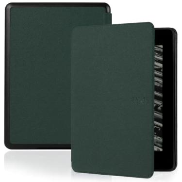Imagem de Capa Para Kindle 11ª Geração 6” (Modelos 2022 e 2024 – C2V2L3 e RS23CV) – Auto Hibernação – Fechamento Magnético – Leve, Rígida e com Revestimento Interno em Microfibra (Verde Escuro)