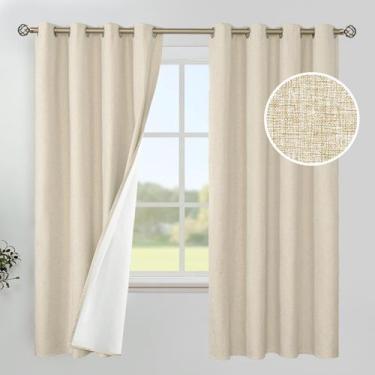 Imagem de Cortinas Blackout YoungStex Beige Linen 160x160cm 2 painéis