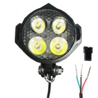 Imagem de Ebike Farol 36V-48V luz LED super brilhante para bicicleta elétrica, scooter, luz de mountain bike para andar à noite à prova d'água (cabo longo)