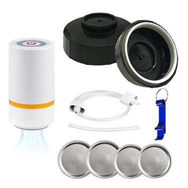 Imagem de Kit de selador de frascos Mason para seladora a vácuo Foodsaver, bomba de vácuo elétrica, seladora a vácuo, protetor de jarras de alimentos, kit de vedação a vácuo para boca larga e boca regular (10)