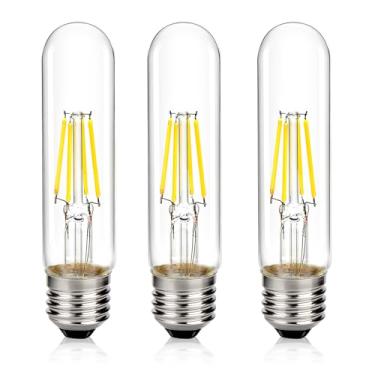 Imagem de Lâmpadas LED Edison E26 equivalente a 40 watts, lâmpadas tubulares de luz do dia 4W 4000K, lâmpadas de filamento LED T10 reguláveis para pingente rústico, lustres, arandelas de parede, penteadeira