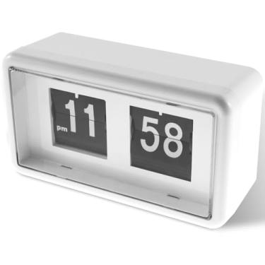 Imagem de Relógio flip automático, relógio de mesa vintage, relógio de mesa digital, relógio de mesa para baixo, operado por bateria, relógio flip montado na parede para sala de casa, escritório