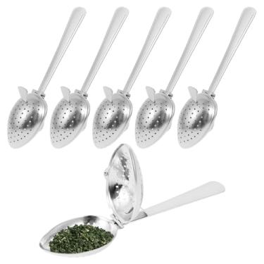 Imagem de Coador de chá Snap Ball, colher de infusor de chá de folha solta, infusor de chá de aço inoxidável, infusor de chá para chá de folhas soltas, infusores de filtro de bolas de chá de malha fina