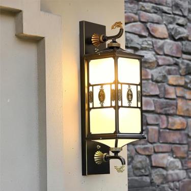 Imagem de Lâmpada De Parede Solar Simples À Prova D 'água Contemporânea Ao Ar Livre, Adequada Para Varanda, Corredor, Pátio, Porta De Villa, Hotel, Iluminação Para Decoração De Jardim (L H72CM Solar)