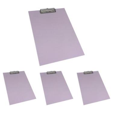 Imagem de Kit 4 Pranchetas A4 MDF Com oficio prendedor Eficiente de metal Stalo,