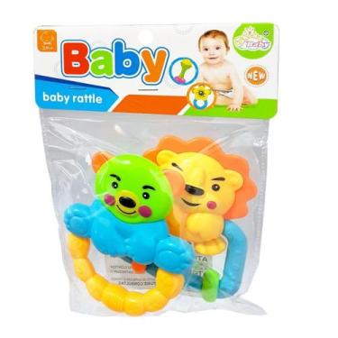 Imagem de Kit infantil bicho com chocalho baby com 2 12cm - barcelona - ddc