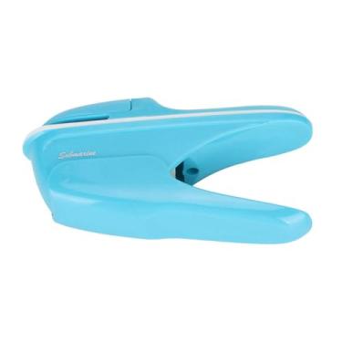 Imagem de Máquina de Grampear Abs Sem Grampo, Livro, Papel, Grampeador Grátis para Escola de Escritório (rosa, verde) (Azul)