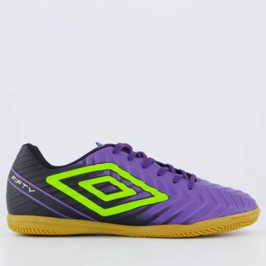 Imagem de Chuteira Umbro Fifty V Futsal Roxa e Preta, 40