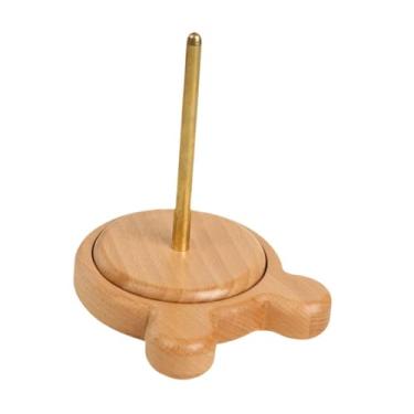 Imagem de Fancyes Suporte de fio de madeira, enrolador, suporte para enrolar fios, de armazenamento de madeira para presente, dispensador para uso doméstico, novelo de, Urso