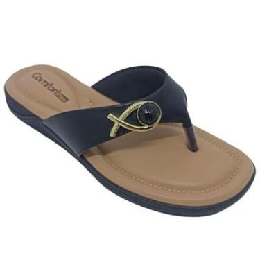 Imagem de Chinelo Ramarim Feminino Napa Bless com Enfeite Dourado-Feminino