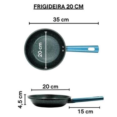 Imagem de Frigideira antiaderente induçao/gás 20/24/26 cm azul royal - Clink, 20