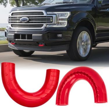 Imagem de MODELAUTO Capas de gancho de reboque compatíveis com acessórios Ford F150 2004-2025, para acessórios Ford Bronco 2021-2024, para Toyota Tundra 2017-2021, design personalizado, proteção antiferrugem