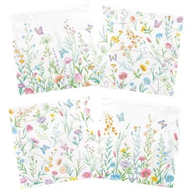 Imagem de Kit de decorações de festa de flores silvestres: decorações de aniversário de flores, inclui guardanapos de papel de flores silvestres, guardanapos de coquetel florais descartáveis para decorações de