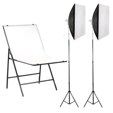 Imagem de Kit Mesa Still de 1m e dois softbox com 2 tripés