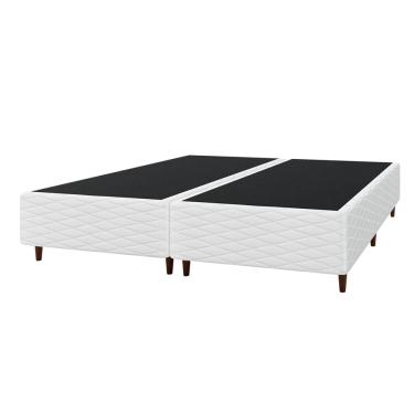Imagem de Base Box Queen Size Umaflex New Itália 38x158x198cm Bipartida Matelassê Branco