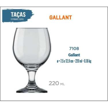 Imagem de 12 Taça Gallant 220Ml - Vinho - Nadir Figueiredo