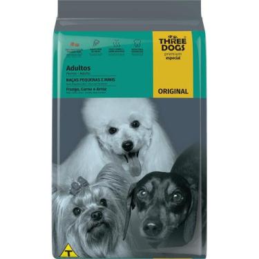 Imagem de Ração Three Dogs Original Raças Pequenas e Mini Adultos Sabor Frango e