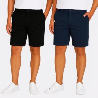 Imagem de Kit 2 Bermuda Colorida Sarja Jeans Masculino Diversas Cores - Prime St