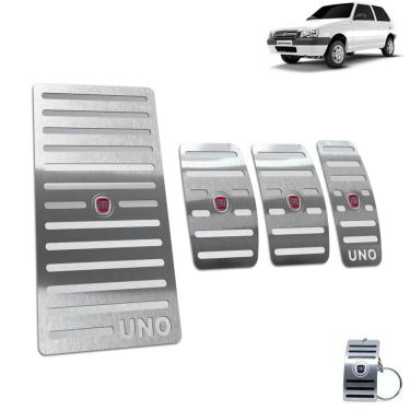 Imagem de Pedaleira + Descanso Fiat Uno 2004 Até 2011 Aço Inox Manual