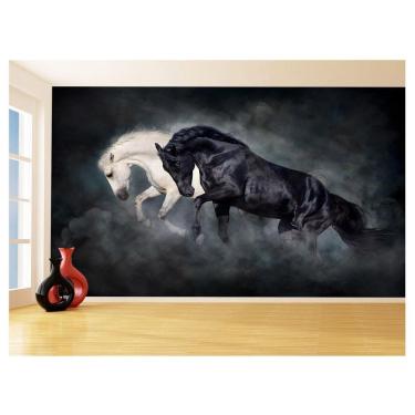 Imagem de Papel De Parede Animais Casal Cavalos Fazenda 3,5M Anm333