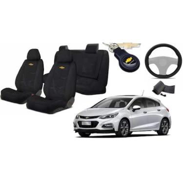 Imagem de Kit Moderno Capas Tecido para Bancos Cruze 2017+2023 + Volante + Chave