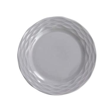 Imagem de Germer, Prato de sobremesa em porcelana, modelo Ondas, Ø 21 cm,Cinza