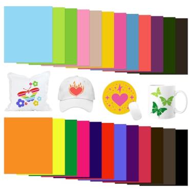 Imagem de Tintnut Folhas de transferência de tinta de sublimação de cor clássica - 24 folhas 30,5 x 25,4 cm pacote de papel de transferência de sublimação para canecas, copos, chaveiro, camisetas