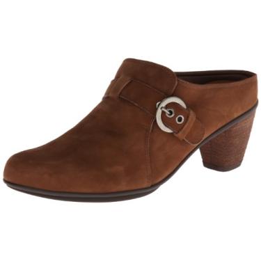 Imagem de Rose Petals Mule feminino Pleasure, Couro de conhaque, 7