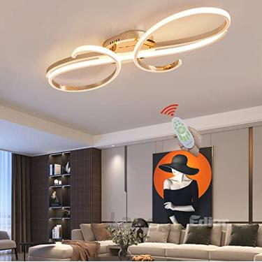 Imagem de Luzes de teto LED Lâmpadas de sala de estar Regulável com controle remoto Iluminação Pendente Luz Moderna Anéis Design Lâmpada de teto Acrílico Mesa de jantar Ilha de cozinha Quarto Lustre (