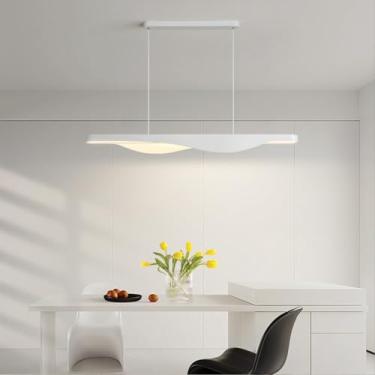 Imagem de Luminária pendente LED moderna para sala de jantar, luminária suspensa regulável para mesa de jantar, luz suspensa com controle remoto, altura ajustável para mesa de jantar, sala de estar, c