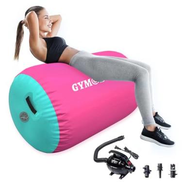 Imagem de Air Roller Gymnastics Barrel Tapete de ar inflável com rolo de ar, tapete de pista de ginástica de barril de ar com bomba para backhandspring/treinamento de torcida/ioga/uso doméstico e ao ar livre