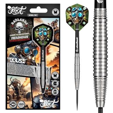 Imagem de Conjunto de dardos Badlands Krush com ponta de aço, 90% de tungstênio feito à mão, conjunto de dardos profissional feito na Nova Zelândia, dardos de ponta de aço para alvo de cerdas