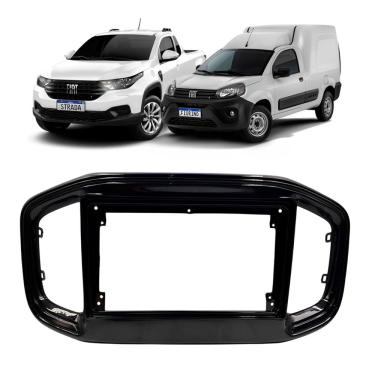 Imagem de Moldura 9 Polegadas Strada Nova Fiorino 2021 à 2024 Black Piano Painel Central Multimidia Expex