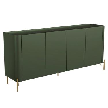 Imagem de Buffet Para Sala de Jantar 4 Portas 1 Gaveta Pés Industrial Dourado Naim I03 Musgo - Lyam