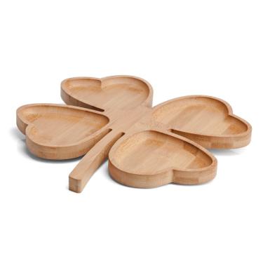 Imagem de Petisqueira Em Bambu Com Formato De Trevo De 4 Folhas Welf