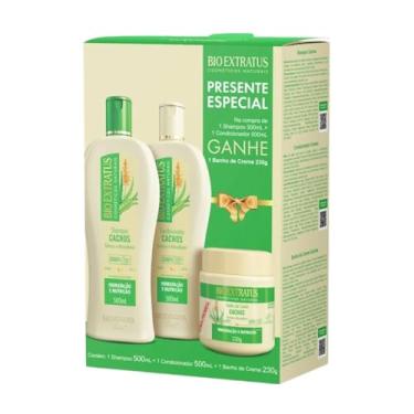 Imagem de Kit Promocional Bio Extratus Cachos (Shampoo e Condicionador 500ml) Presente espcial Banho de Creme 230g