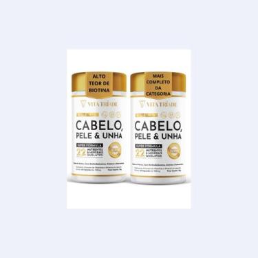 Imagem de Kit 2 Vitamina Cabelo, Pele e Unha 22 Nutrientes 60 Cápsulas - VITA TR