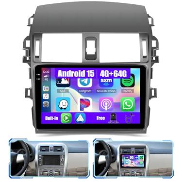 Imagem de Inefala [4G + 64G] Estéreo automotivo Android 15 para Toyota Corolla 2009-2013 com carro sem fio/Android Auto, tela sensível ao toque HD de 9 polegadas com GPS WiFi, Bluetooth, FM/RDS EQ SWC, câmera