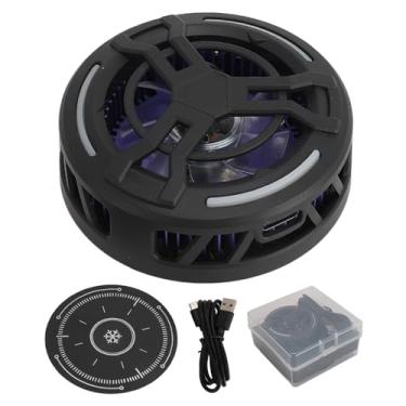 Imagem de Pilipane Cooler magnético para tablet iOS para Steam Deck radiador universal com luzes coloridas exibição de temperatura para jogos móveis transmissão ao vivo (preto)