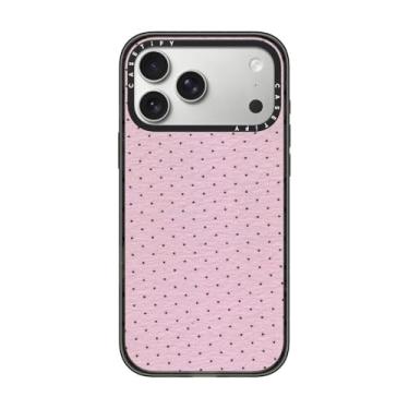 Imagem de CASETiFY Capa Impact para iPhone 17 Pro Max [fina/compatível com Magsafe/2,5 m. Proteção contra quedas de grau militar 4X] - Rosa abstrato geométrico vintage - preto transparente