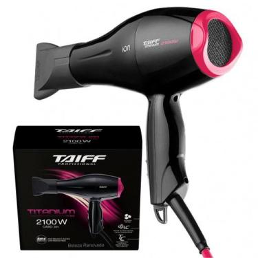 Imagem de Secador De Cabelo Profissional 2100W Original Taiff Titanium, Preto, R