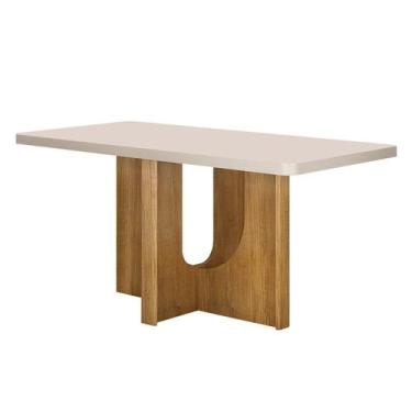 Imagem de Mesa de Jantar 6 Lugares Retangular 160cm Tampo Vidro/MDF de 4cm Dora 