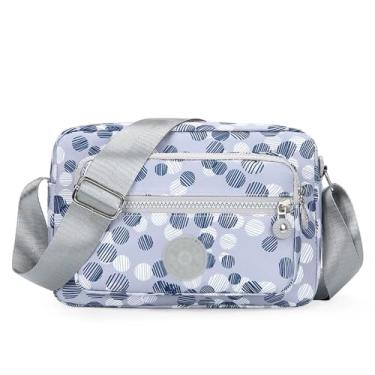 Imagem de Bolsa de ombro feminina de nylon com vários zíperes, mochila multicamadas, bolsa de lona de grande capacidade, adequada para viagens, Flor 2