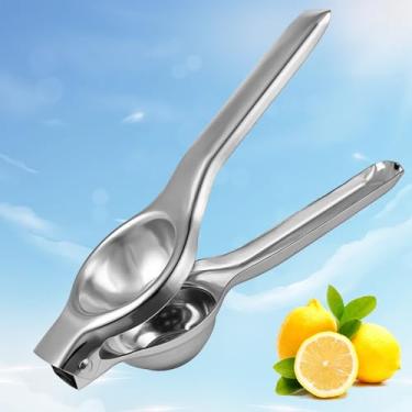 Imagem de Espremedor de limão, aço inoxidável, resistente, espremedor de limão, manual, prensa cítrica manual antiderrapante (prata)